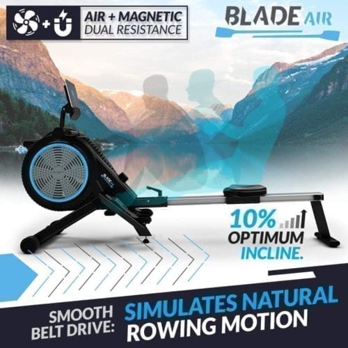 BlueFin Rowing Machine smooth belt drive