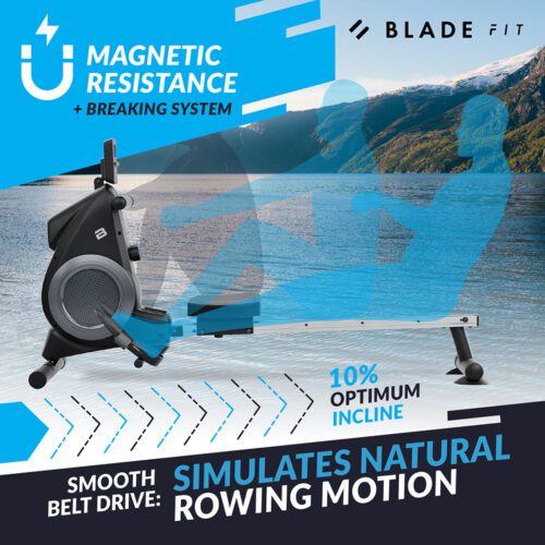 Bluefin foldable magnetic resistance rower